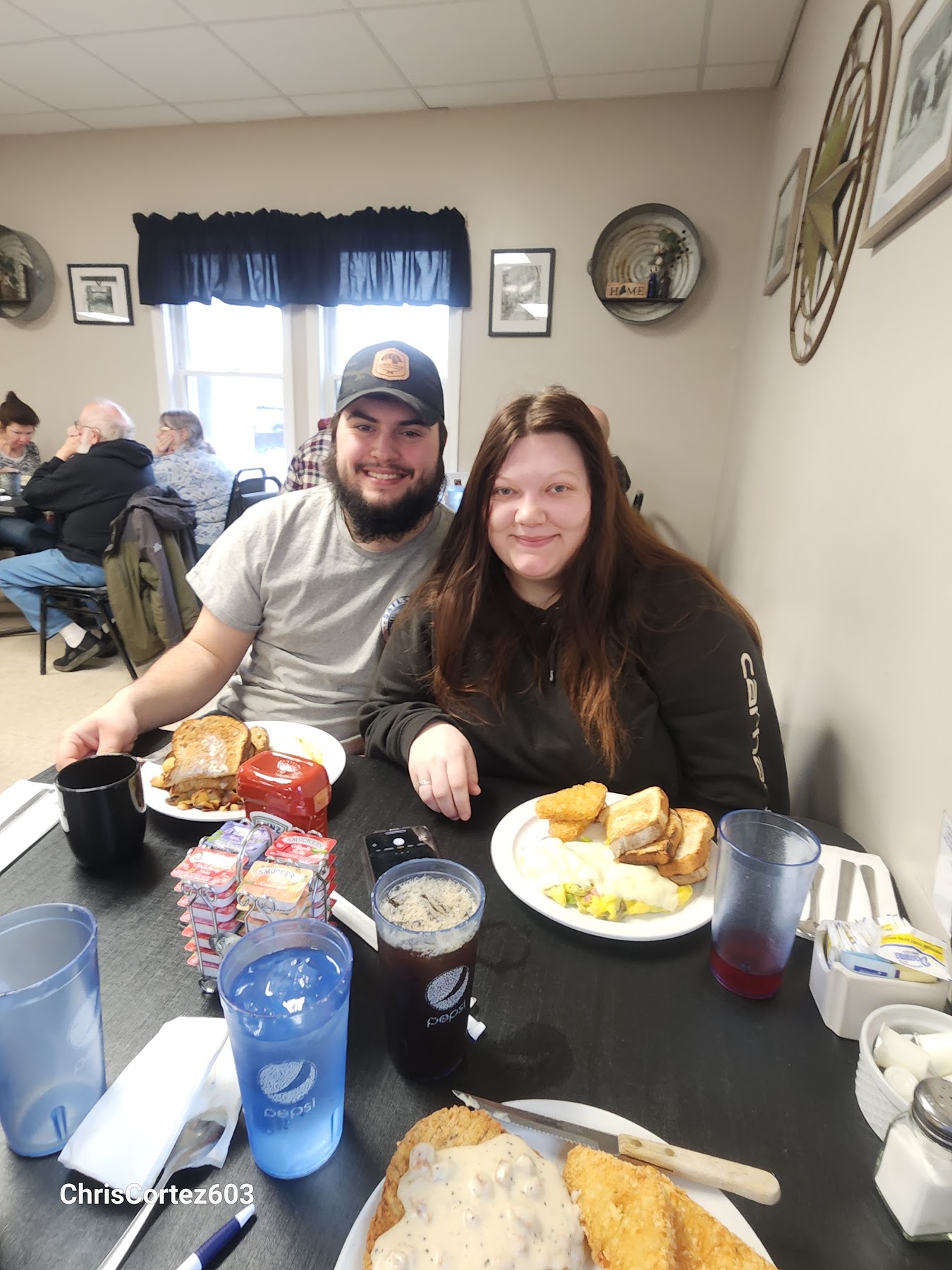 Destiny sharing a meal with family